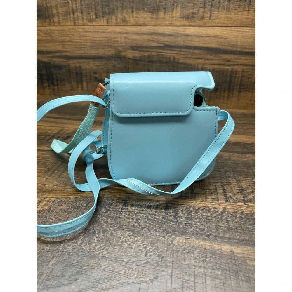 Fujifilm Instax Mini 9 Instant Camera Blue w Case Strap Viewfinder Damage